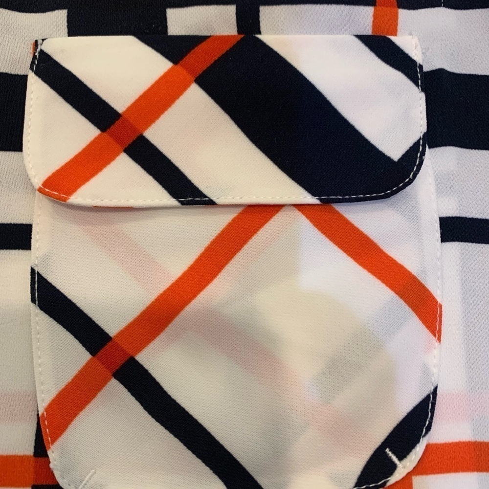 Zara Basic Patterned Stripe Blouse S - Picture 3 of 6
